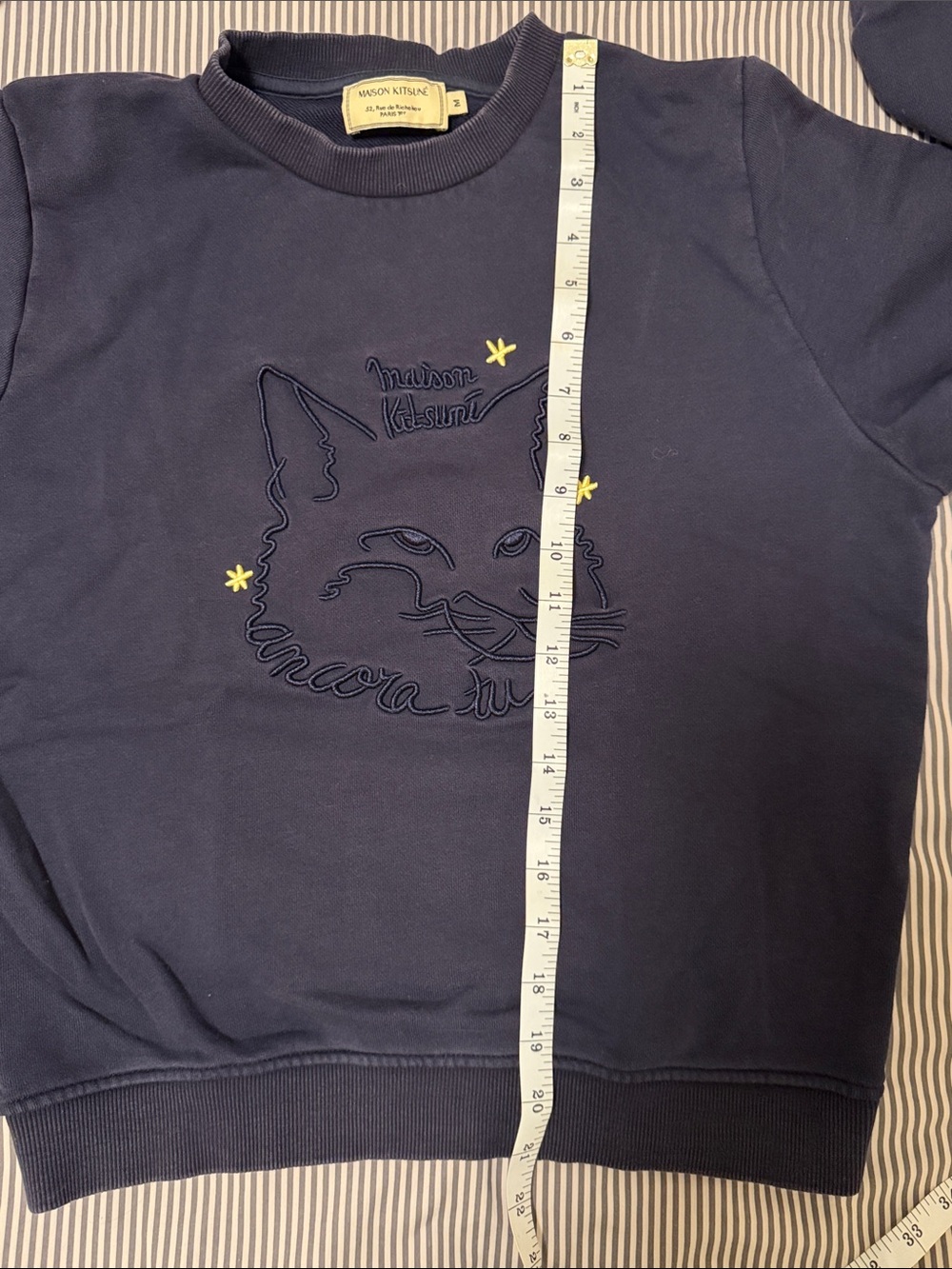 Maison Kitsune Navy Embroidered Fox Sweatshirt - Picture 7 of 7